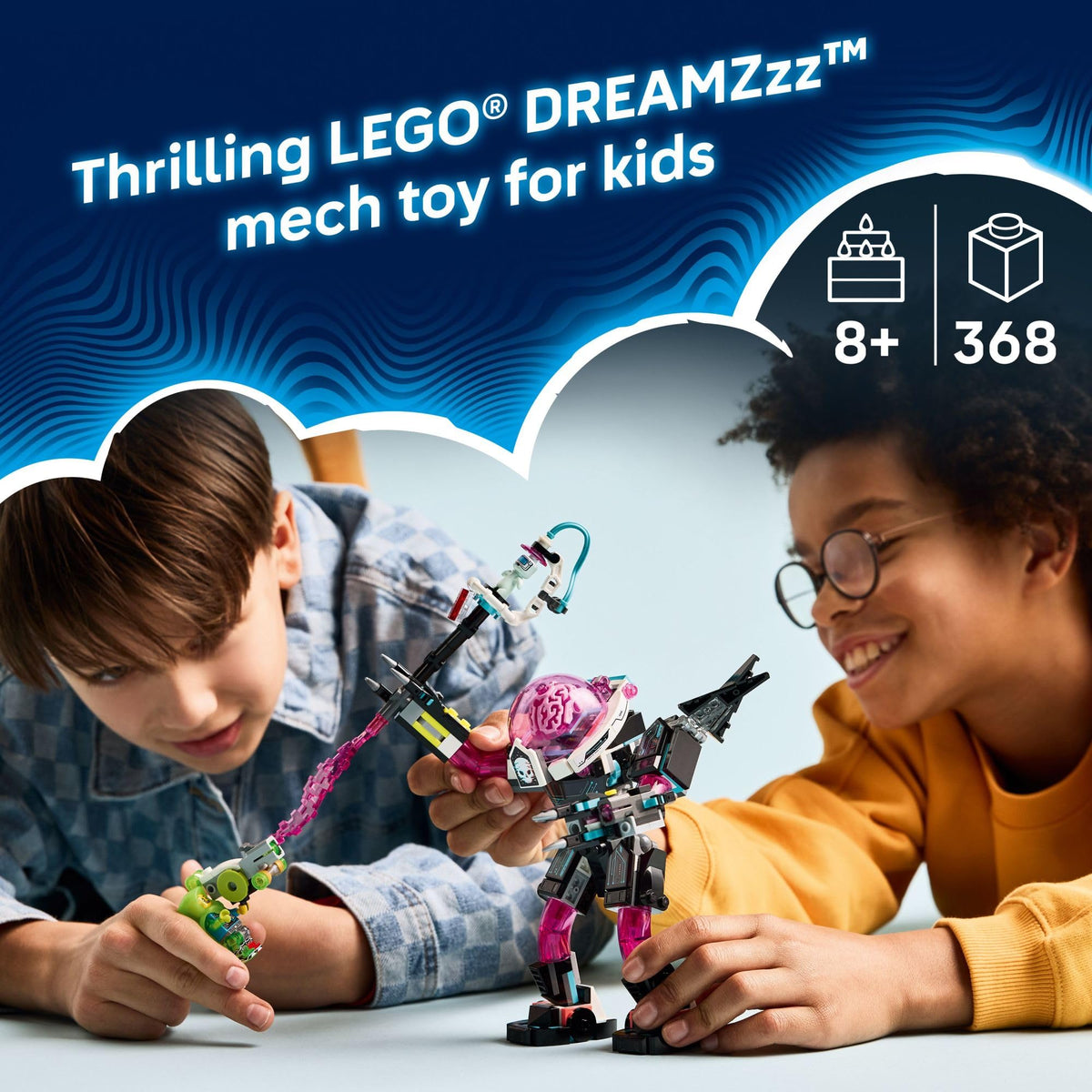 LEGO DREAMZzz Mateo vs. Cyber Brain Mech (71495) – 2-in-1 Build, 368 Pieces, Ages 8+