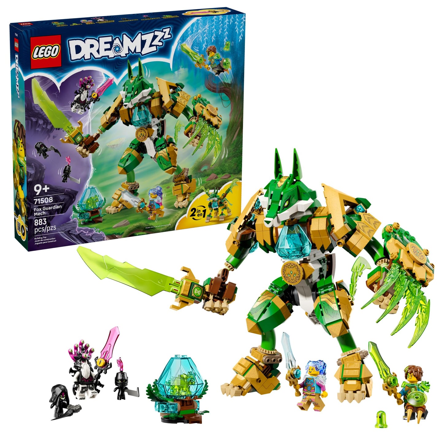 LEGO DREAMZzz Fox Guardian Mech 71508 – 2 Builds, 3 Minifigs, 883 Pieces
