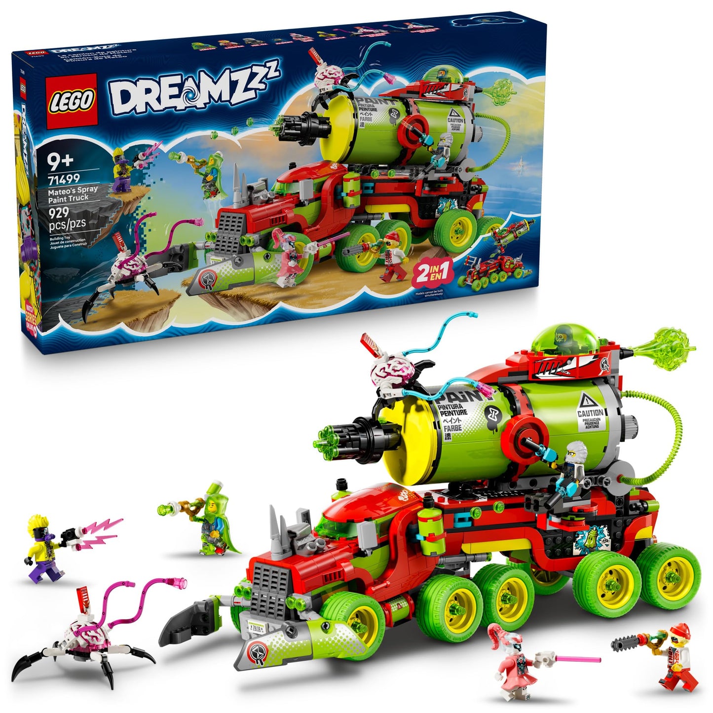 LEGO DREAMZzz Mateo’s Spray Paint Truck (71499) – 929-Piece Playset for Kids 9+