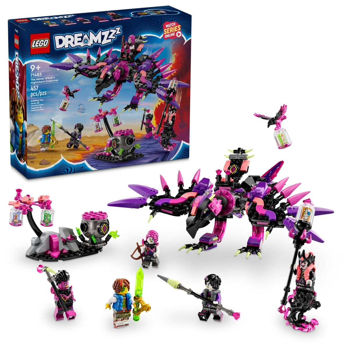 LEGO DREAMZzz The Never Witch's Nightmare Creatures (71483) - Build Raven, Wolf & DoomBlob