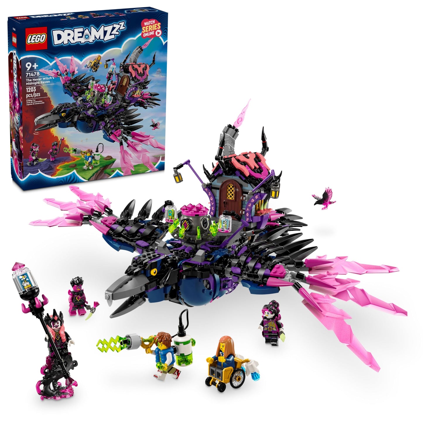 LEGO DREAMZzz The Never Witch's Midnight Raven (71478) – 1,203-Piece Building Set