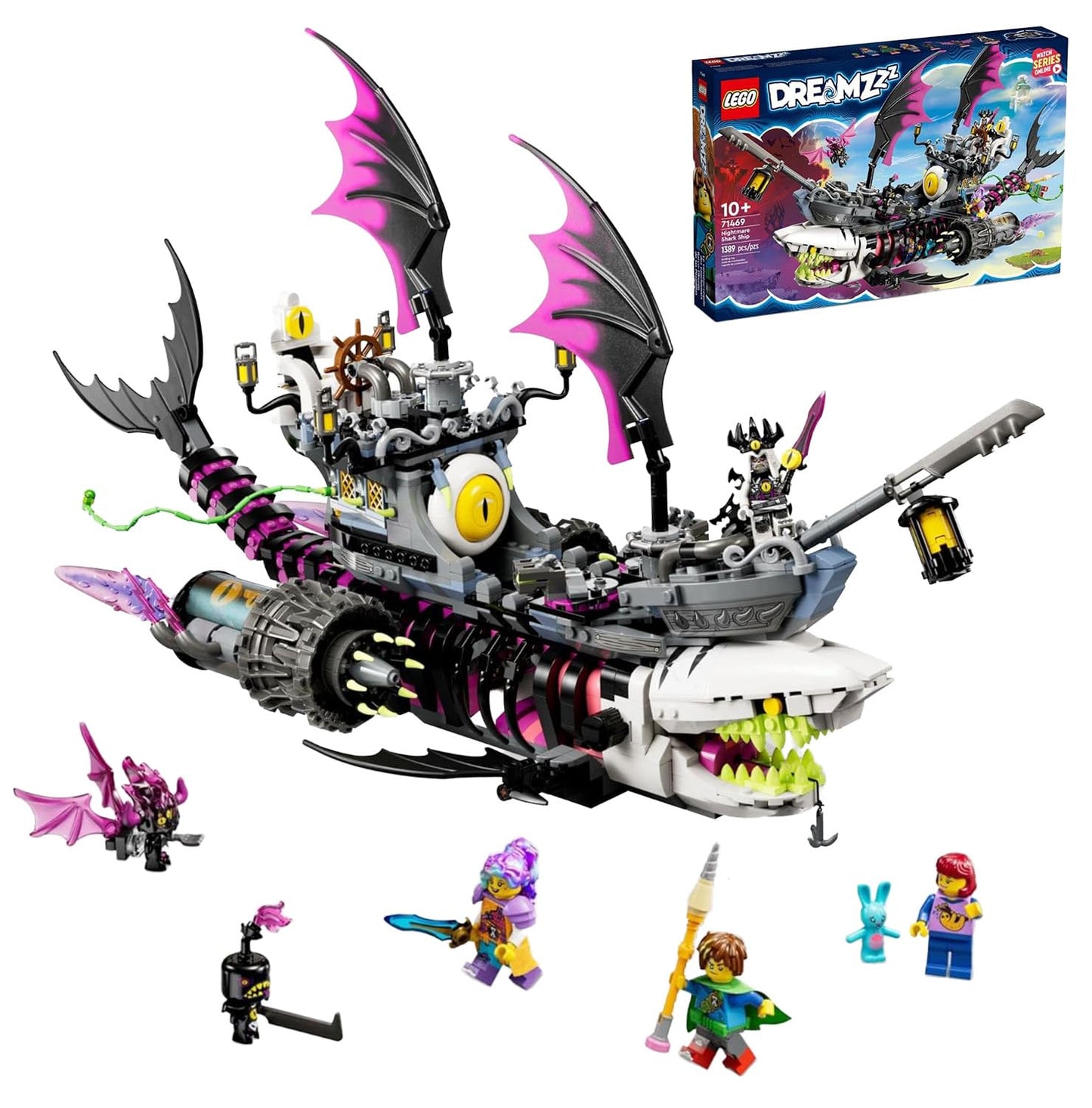 LEGO DREAMZzz Nightmare Shark Ship 71469 – Build Ship or Tank Mode with 4 Minifigures
