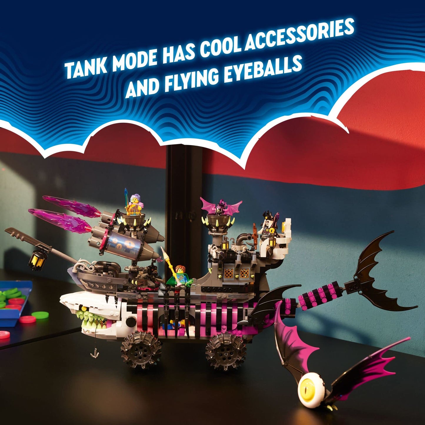 LEGO DREAMZzz Nightmare Shark Ship 71469 – Build Ship or Tank Mode with 4 Minifigures
