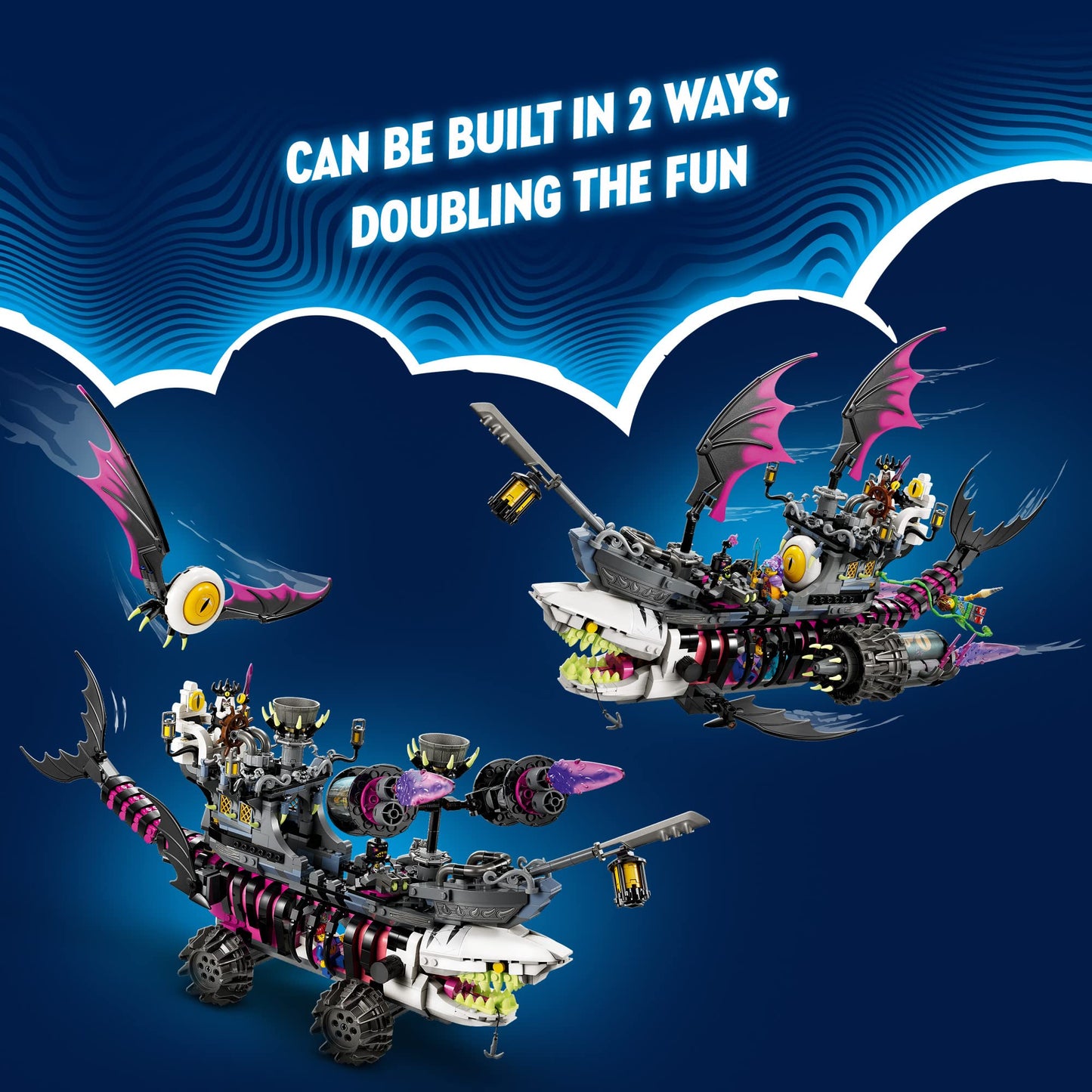 LEGO DREAMZzz Nightmare Shark Ship 71469 – Build Ship or Tank Mode with 4 Minifigures