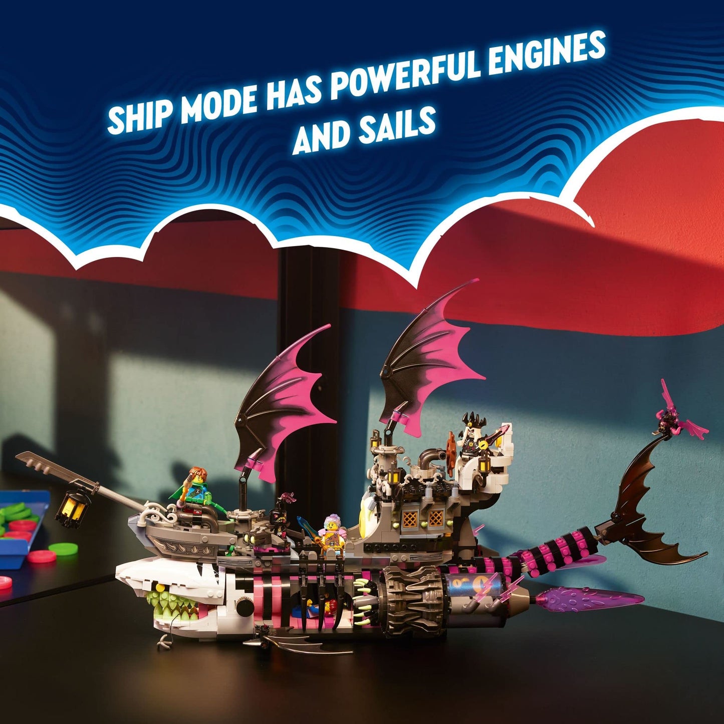 LEGO DREAMZzz Nightmare Shark Ship 71469 – Build Ship or Tank Mode with 4 Minifigures