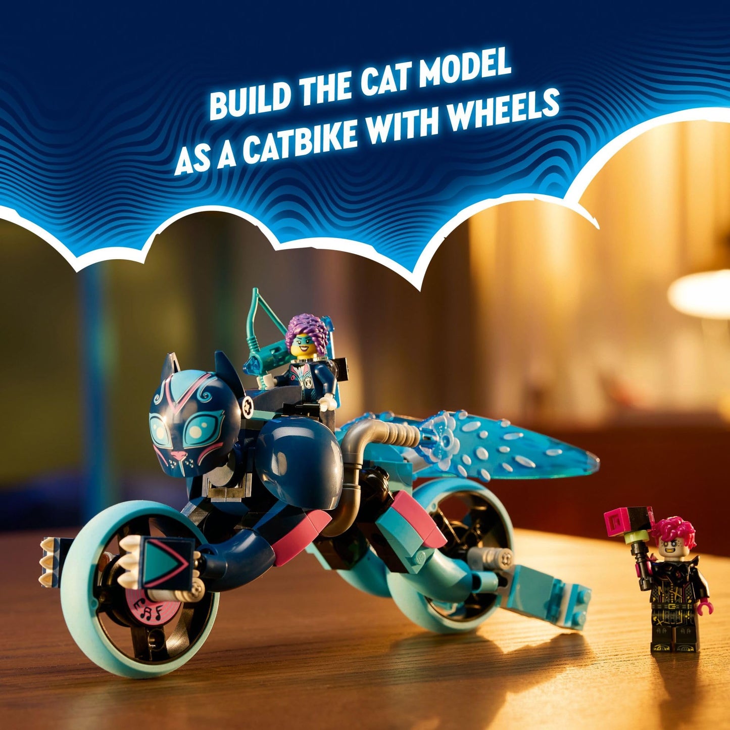 LEGO DREAMZzz Zoey’s Cat Motorcycle 71479 – 2 Minifigures, Rebuildable Catbike Toy