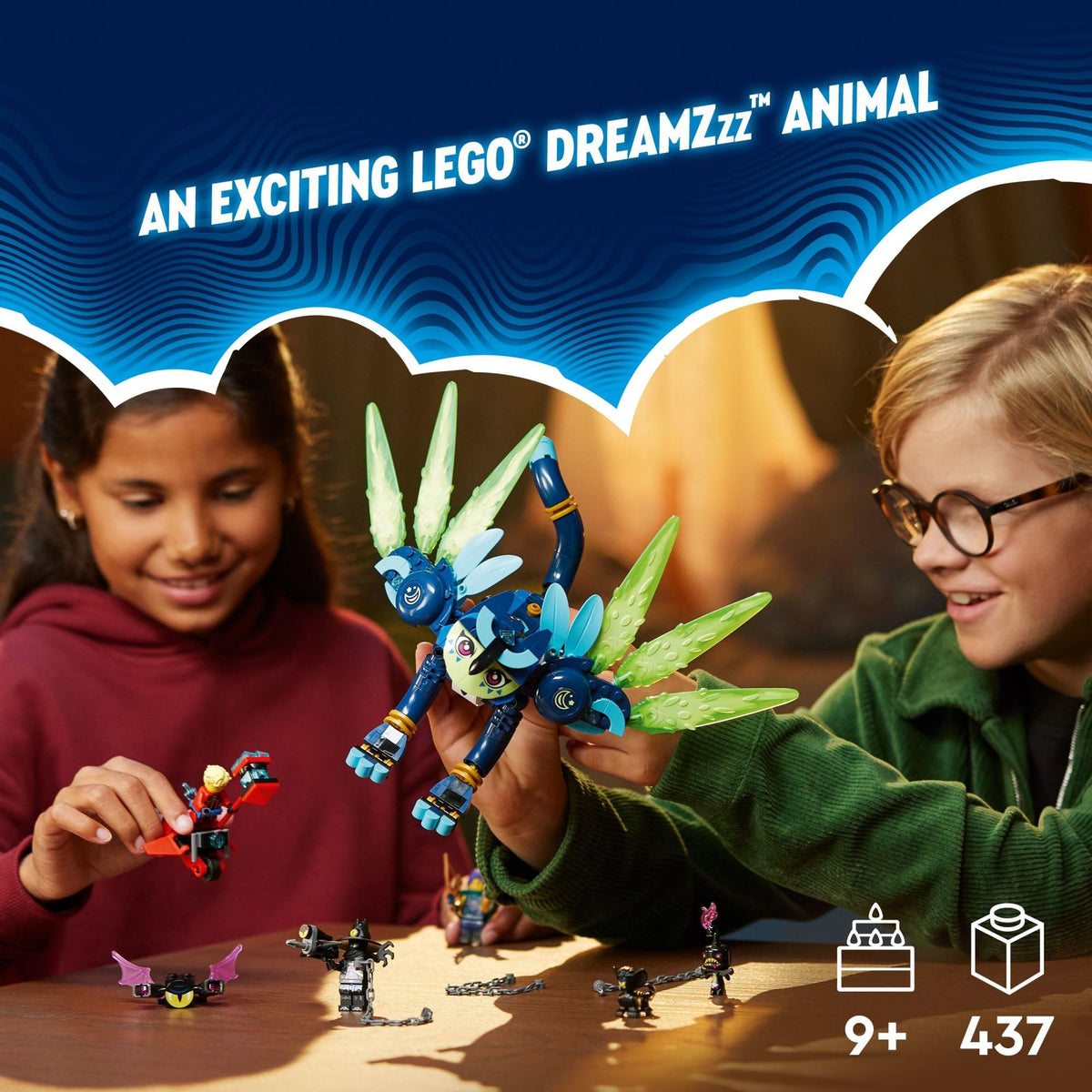 LEGO DREAMZzz Zoey and Zian the Cat-Owl (71476) – TV Show Inspired Animal Toy Building Set for Ages 9+