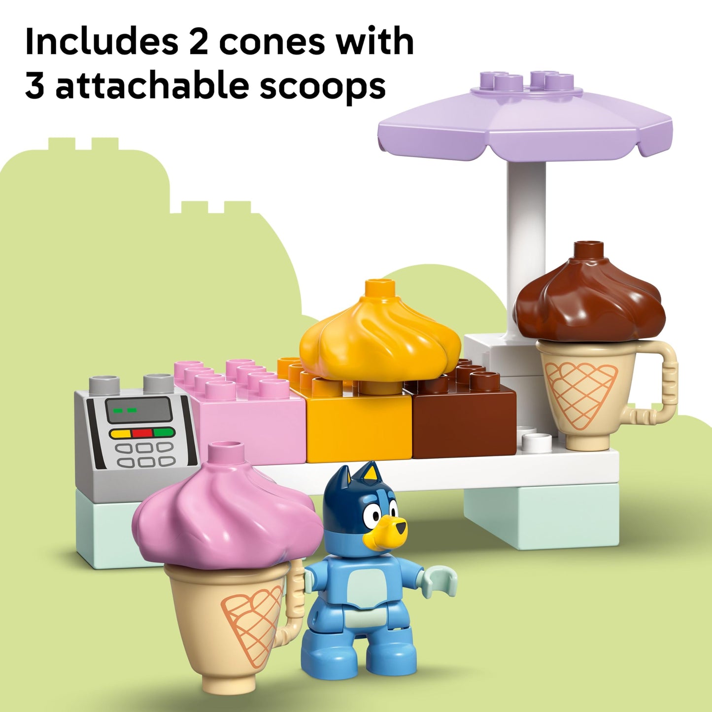 LEGO DUPLO Bluey Ice Cream Trip with Bluey – Toddler Toy Set 2+ (10458)