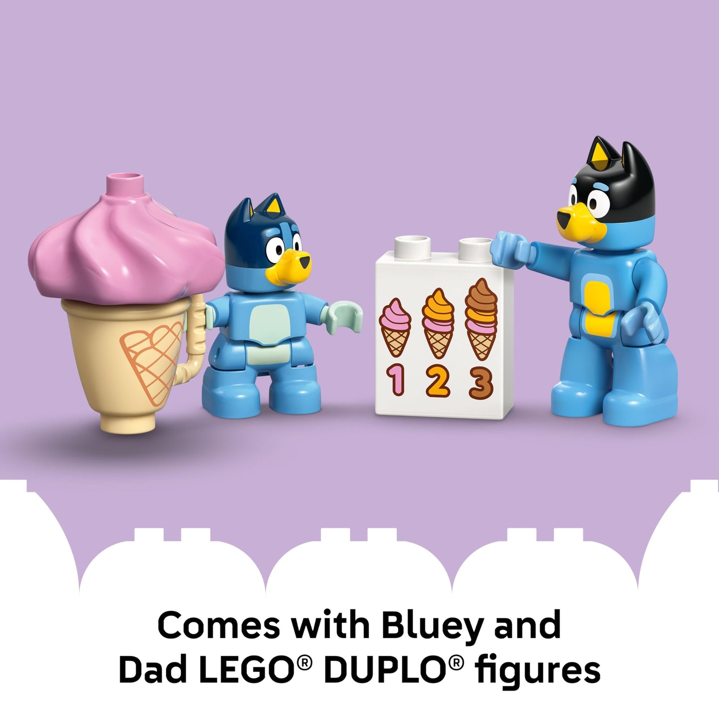 LEGO DUPLO Bluey Ice Cream Trip with Bluey – Toddler Toy Set 2+ (10458)