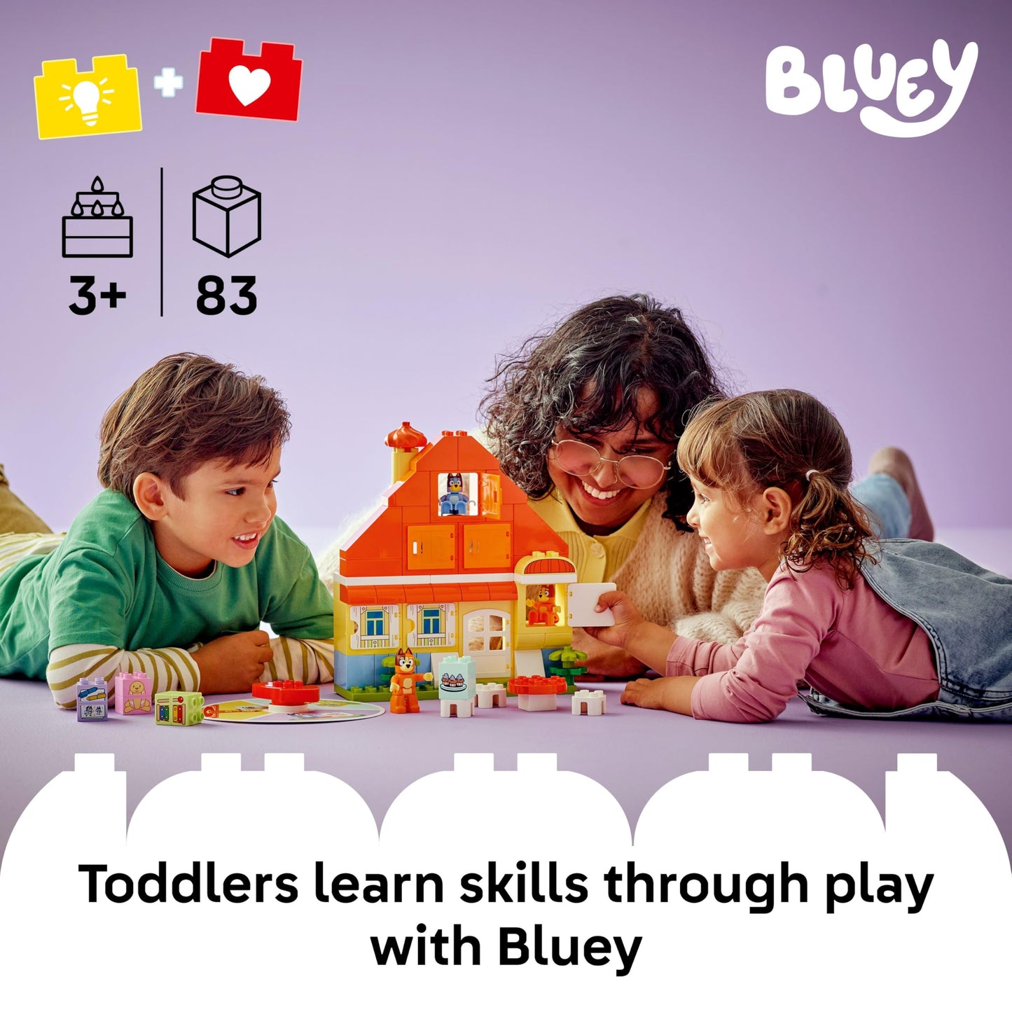 LEGO DUPLO Bluey: Family House with Memory Game 10459 – Toddler Playset