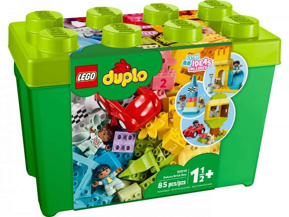 LEGO DUPLO Classic Deluxe Brick Box 10914 – Creative Starter Set for Toddlers (85 Pieces)