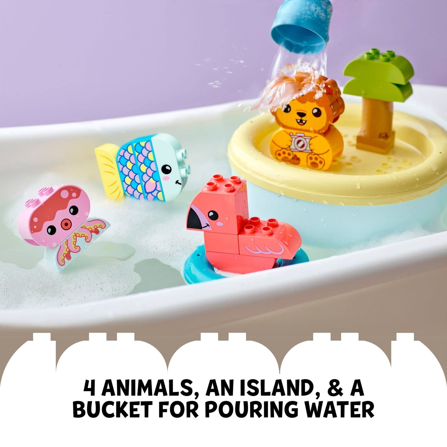 LEGO DUPLO Floating Animal Island Bath Toy 10966 – Bath Time Fun for Babies and Toddlers 18 Months+