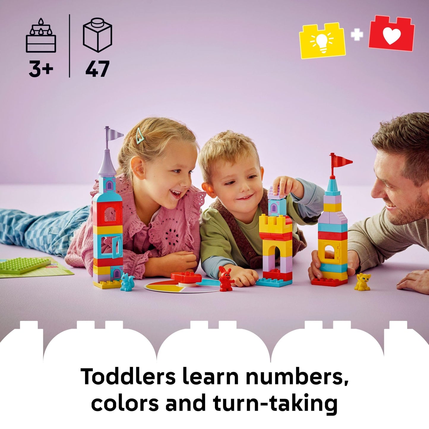 LEGO DUPLO Hopsy's Castle Game 10450 – 2-in-1 Toddler Board Game & Pretend Play Set