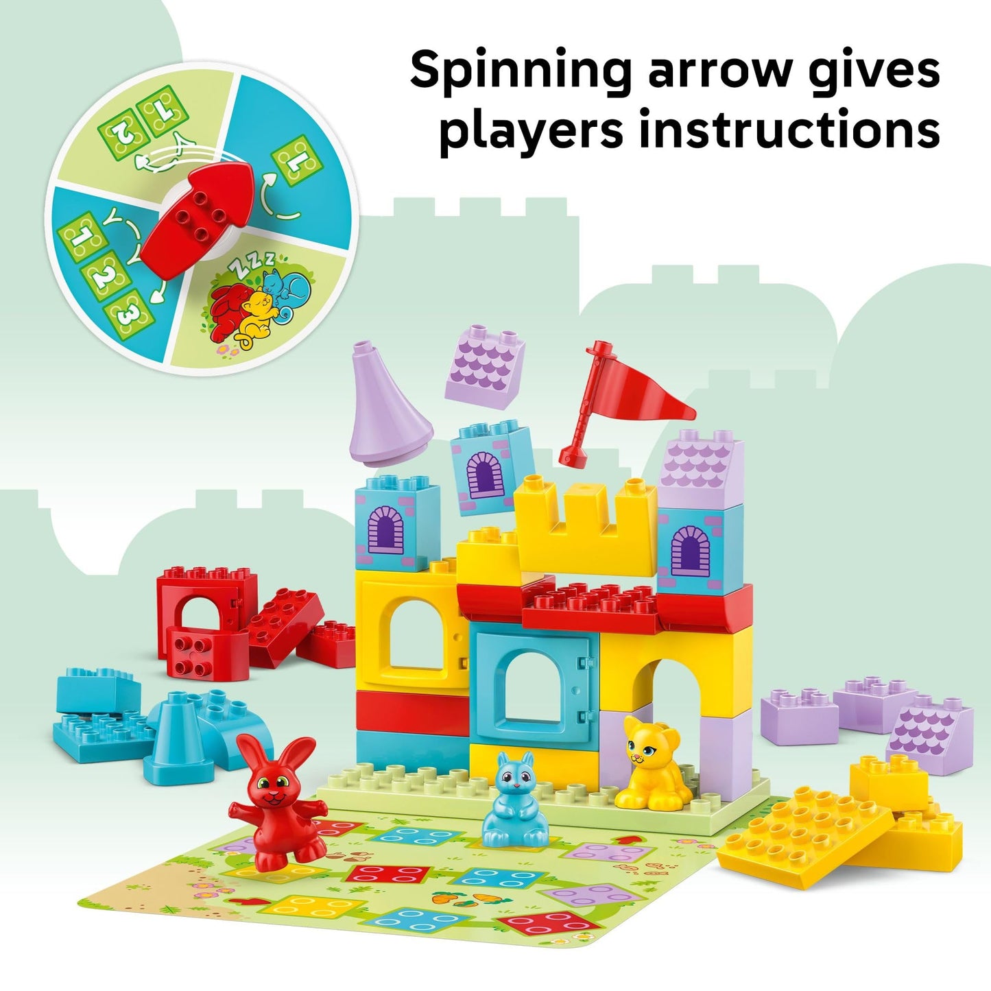LEGO DUPLO Hopsy's Castle Game 10450 – 2-in-1 Toddler Board Game & Pretend Play Set