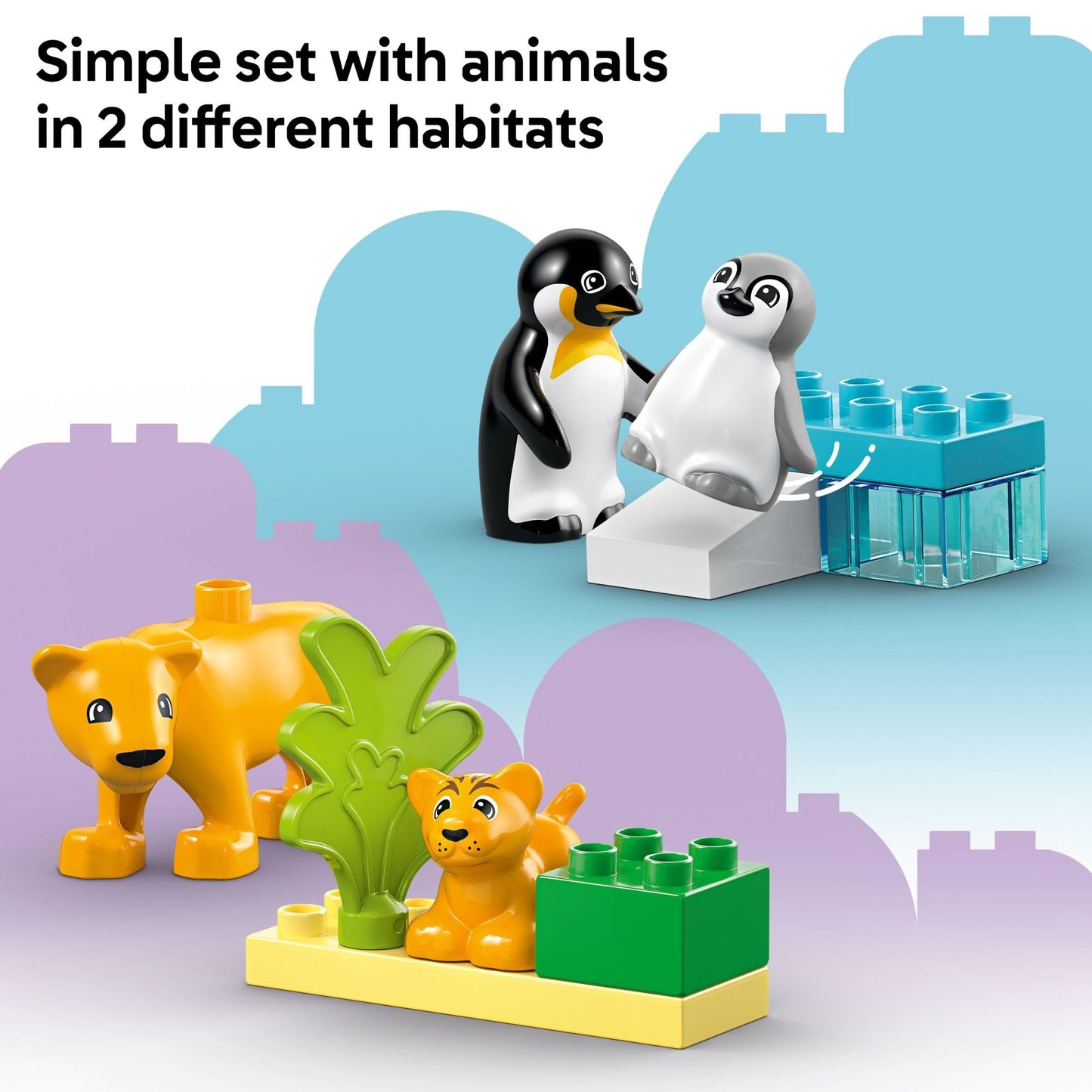 LEGO DUPLO Town Wild Animal Families Penguins & Lions Playset 10442 – 2+ Educational Toy