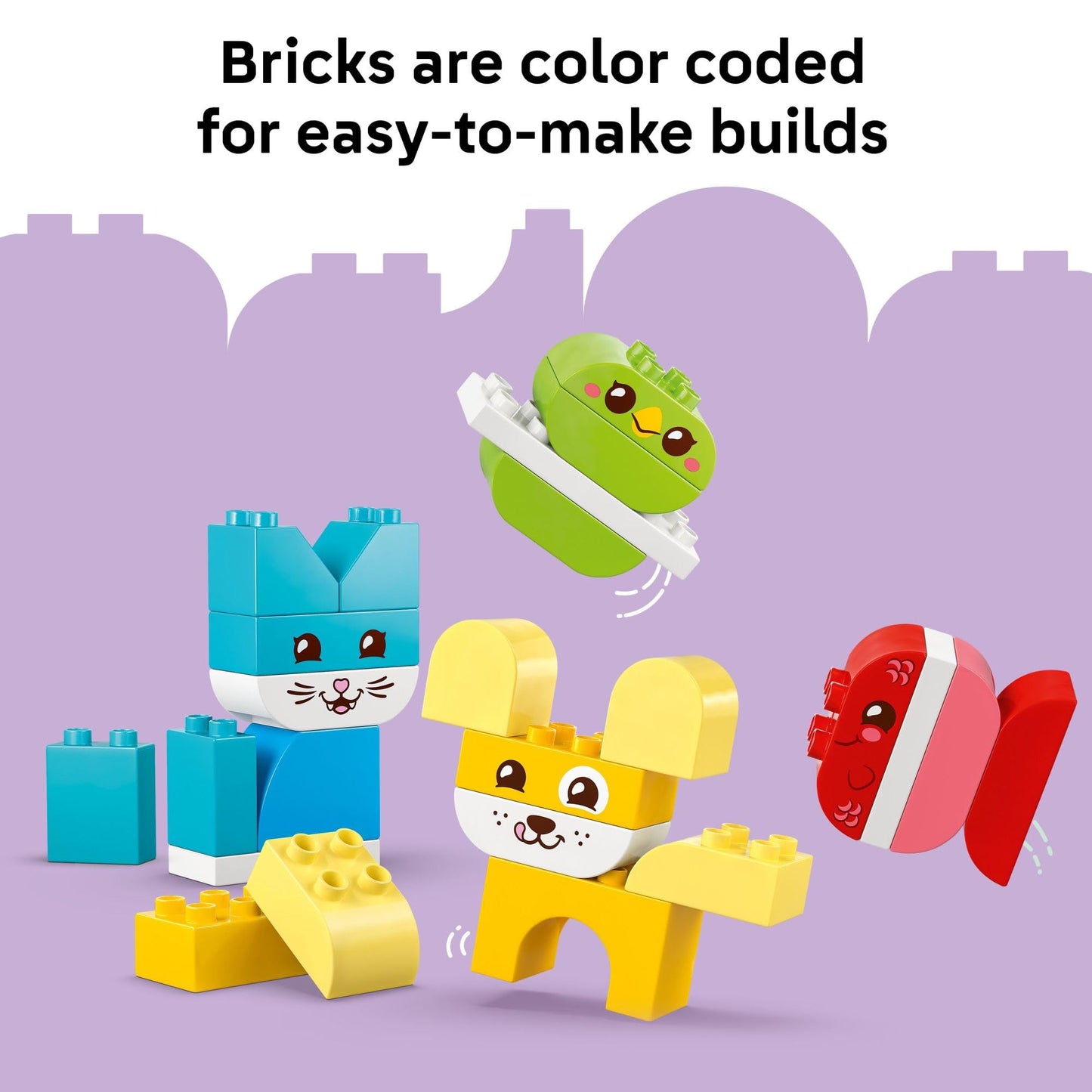LEGO DUPLO My First 3 in 1 Creative Cute Pets (10477) – 24-Piece Toddler Building Toy