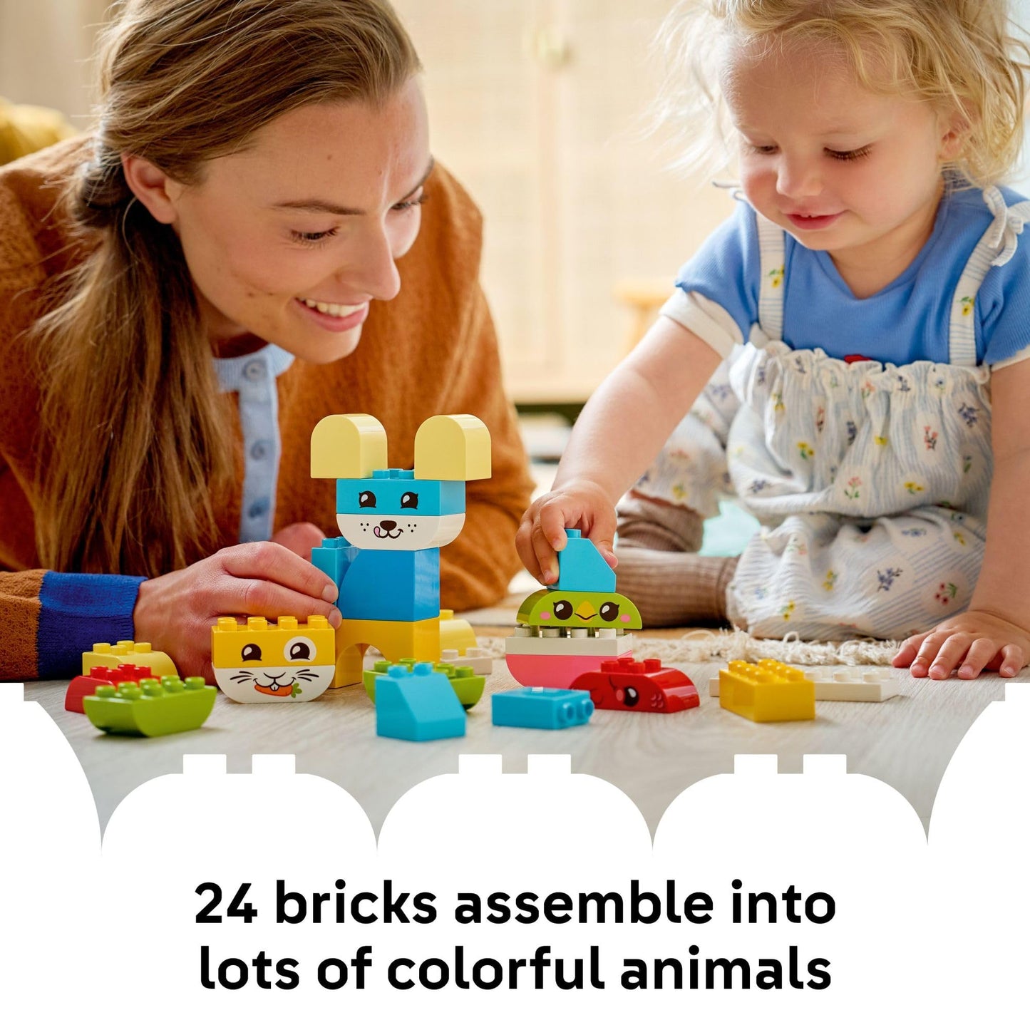 LEGO DUPLO My First 3 in 1 Creative Cute Pets (10477) – 24-Piece Toddler Building Toy