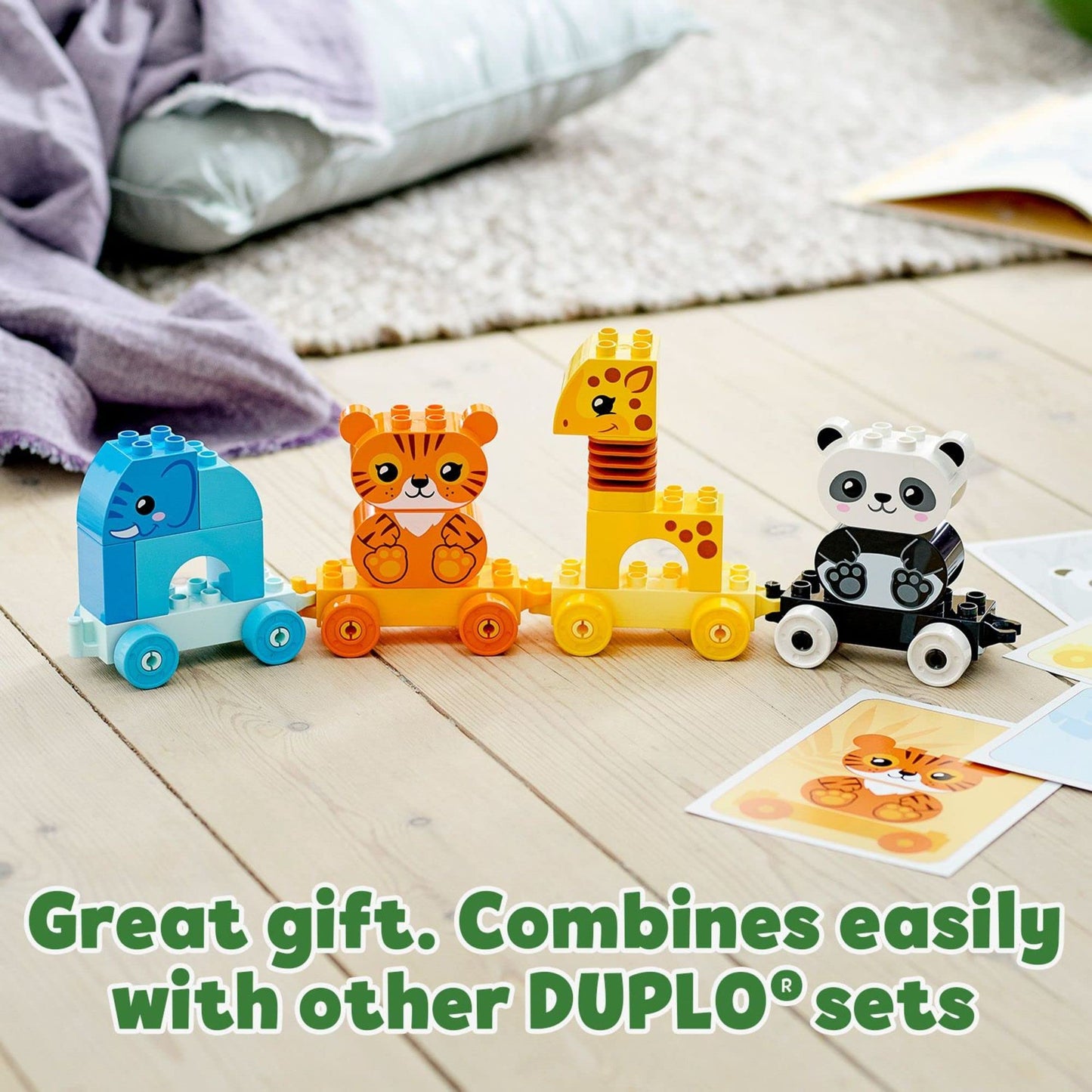 LEGO DUPLO My First Animal Train 10955 – Toddler Learning Toy with Elephant, Tiger, Giraffe & Panda