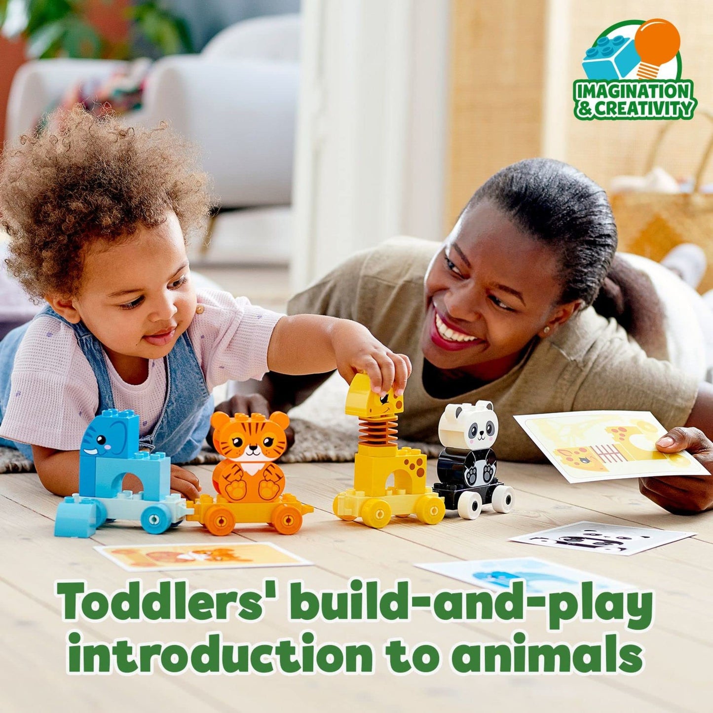 LEGO DUPLO My First Animal Train 10955 – Toddler Learning Toy with Elephant, Tiger, Giraffe & Panda