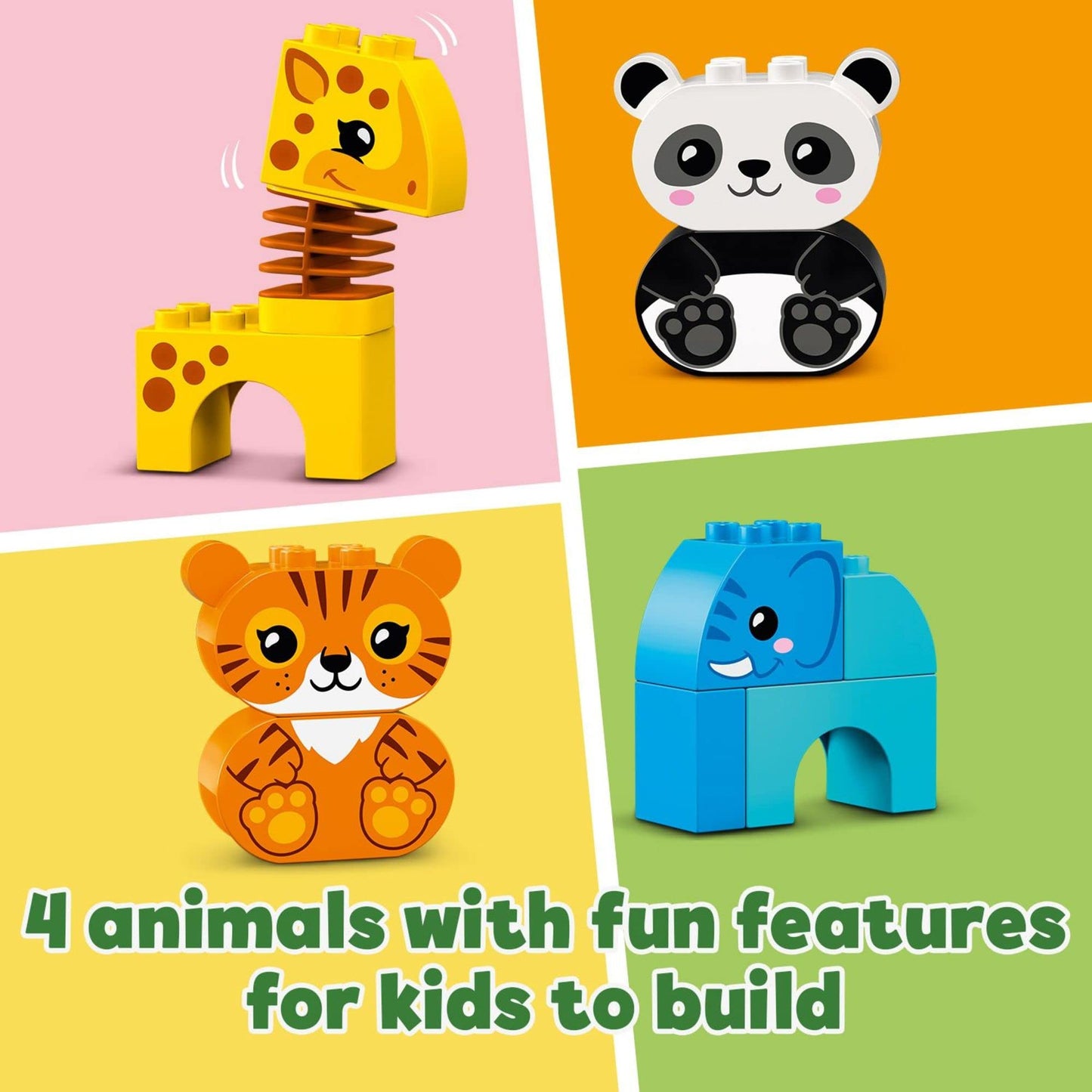 LEGO DUPLO My First Animal Train 10955 – Toddler Learning Toy with Elephant, Tiger, Giraffe & Panda