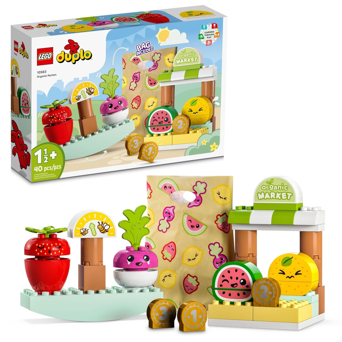 LEGO DUPLO My First Organic Market 10983 – Fruit & Veg Toy for Toddlers