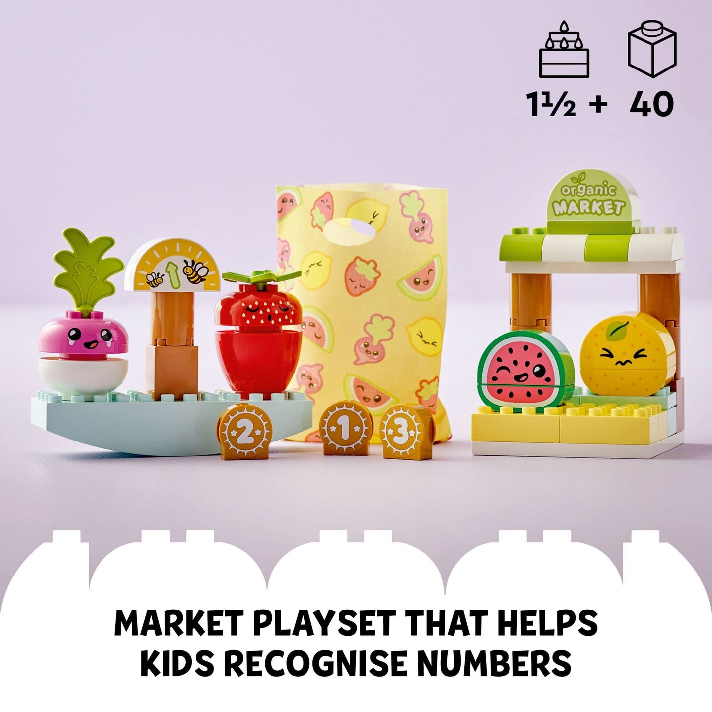 LEGO DUPLO My First Organic Market 10983 – Fruit & Veg Toy for Toddlers
