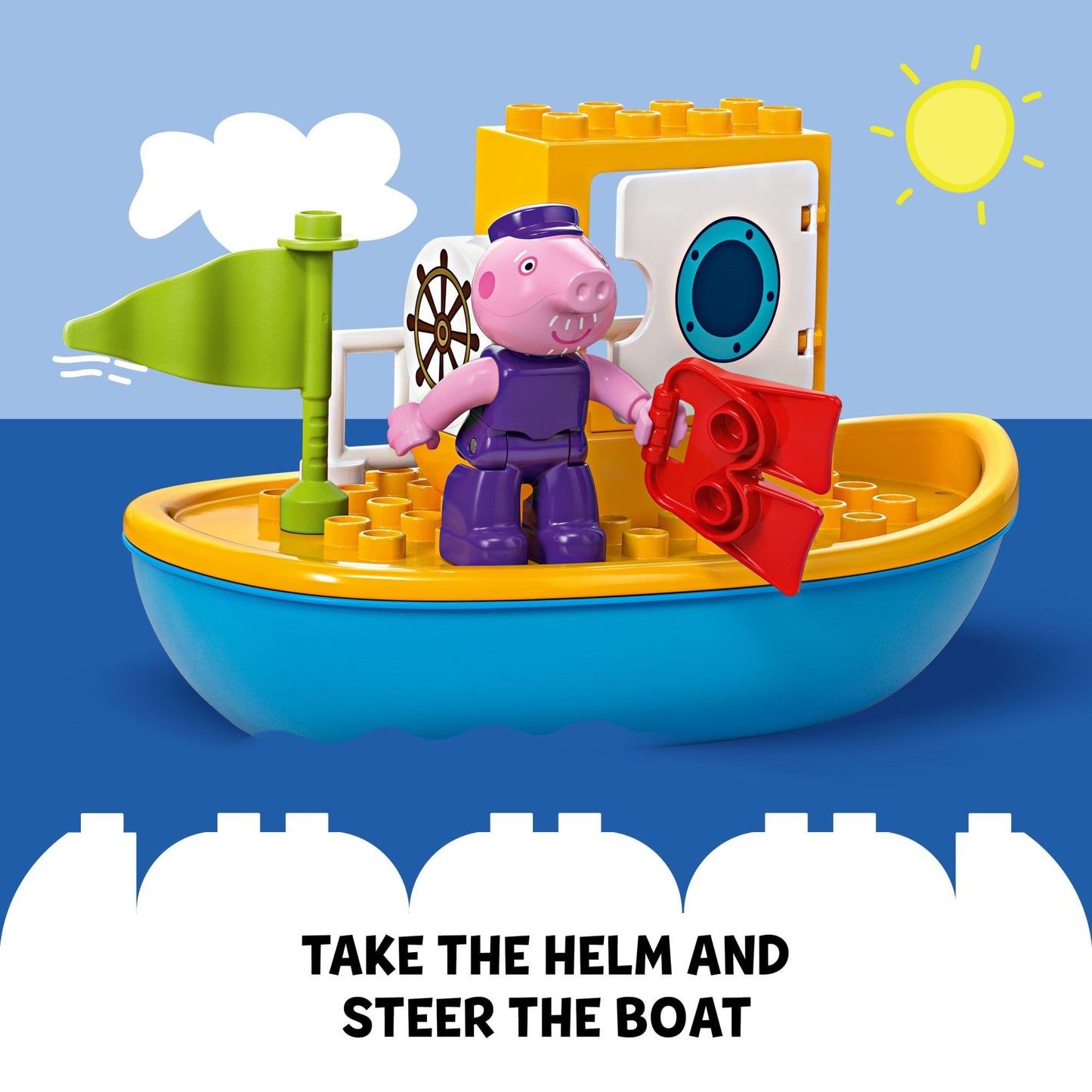 LEGO DUPLO Peppa Pig Boat Trip Bath Toy (10432) – Build, Float & Learn with Peppa & Grandpa Pig