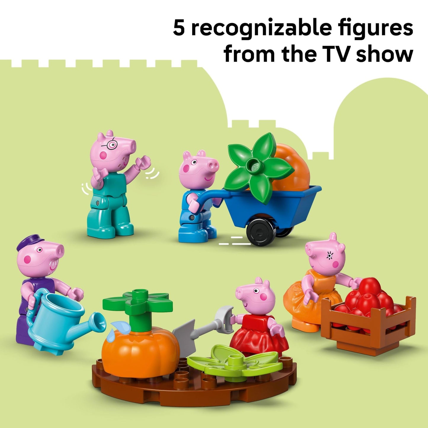 LEGO DUPLO Peppa Pig Grandpa Pig’s Garden and Greenhouse (10461) – Toddler Garden Playset with 5 Figures