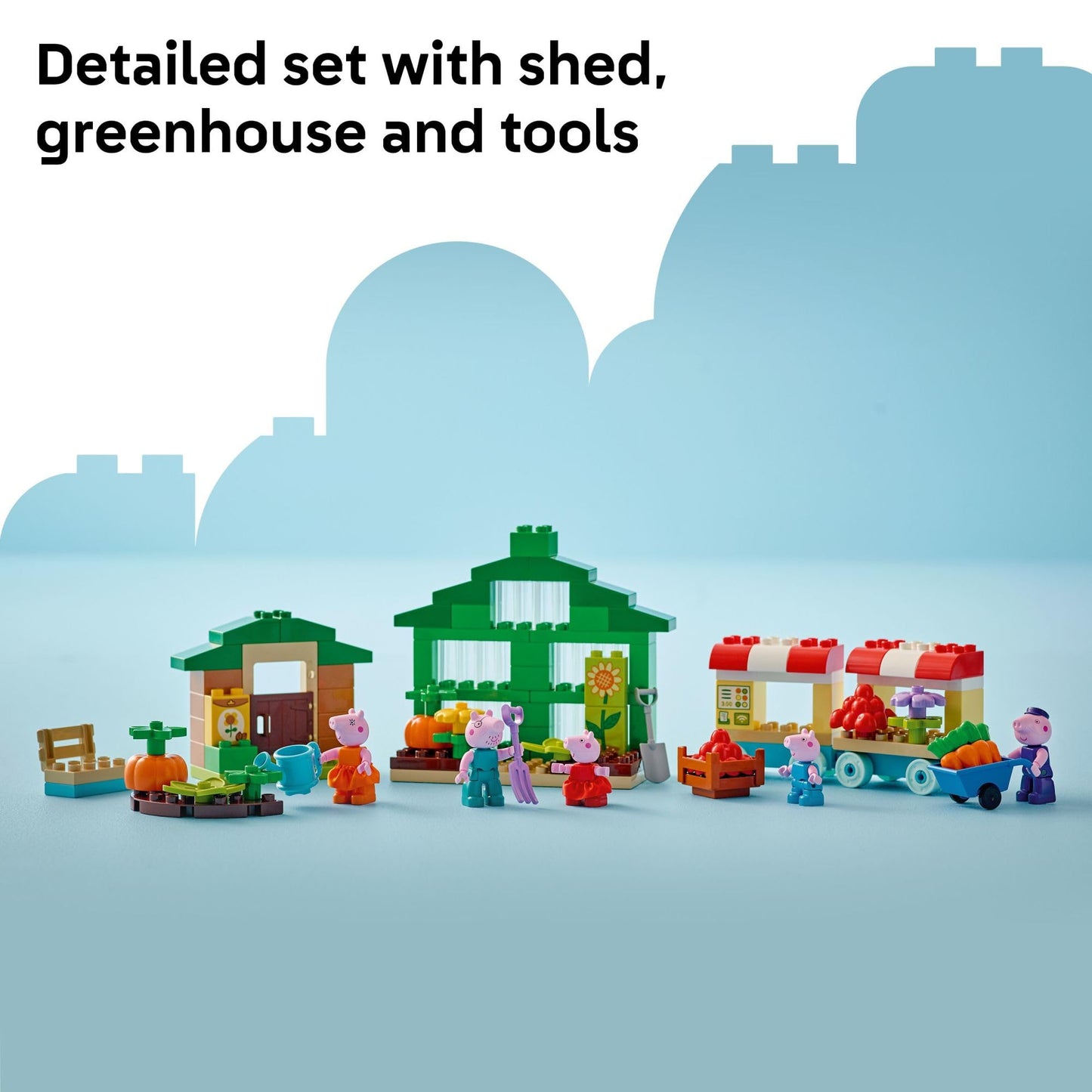 LEGO DUPLO Peppa Pig Grandpa Pig’s Garden and Greenhouse (10461) – Toddler Garden Playset with 5 Figures