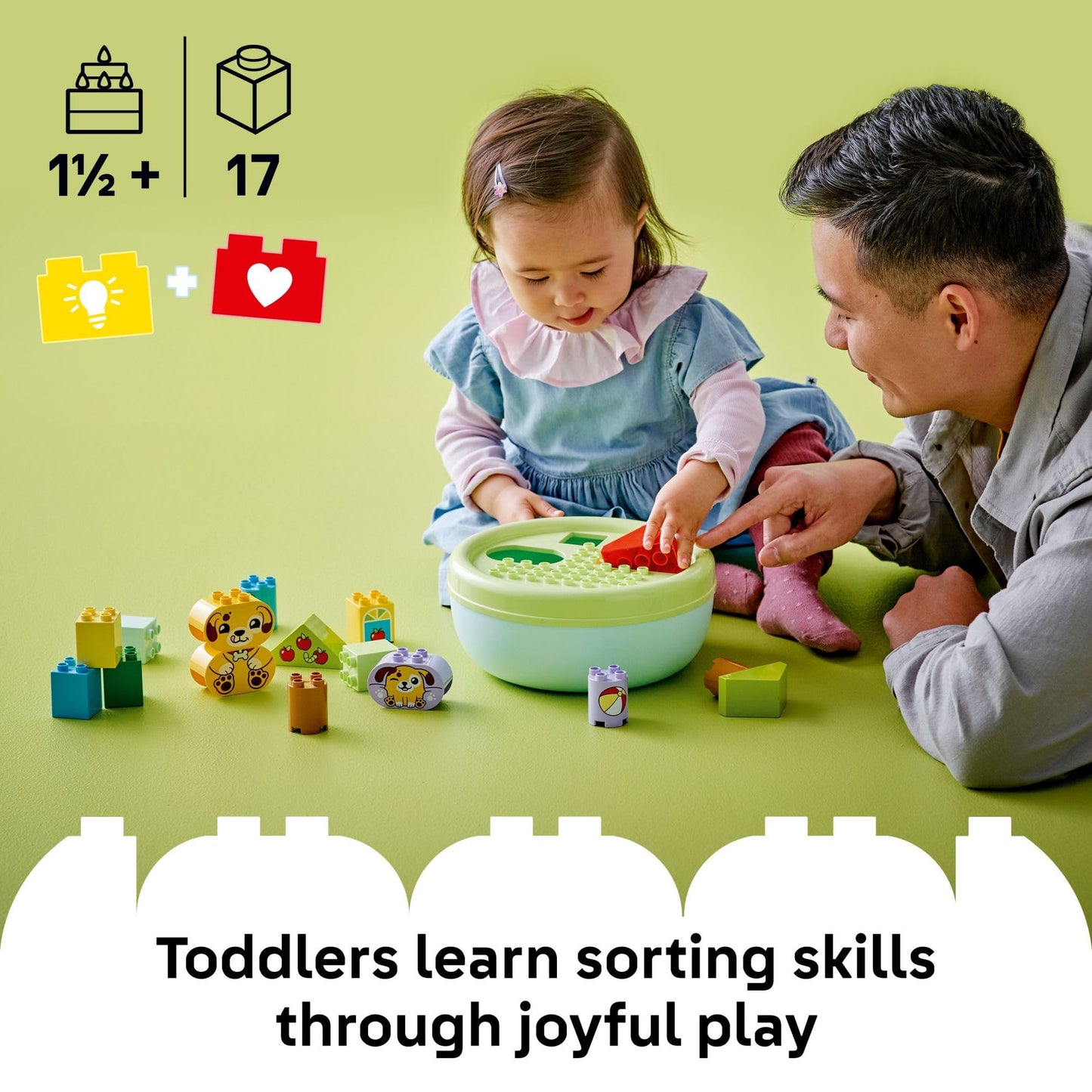 LEGO DUPLO My First Shape Sorter: Puppy House – Montessori Shape Sorting Toy for Toddlers 18m+