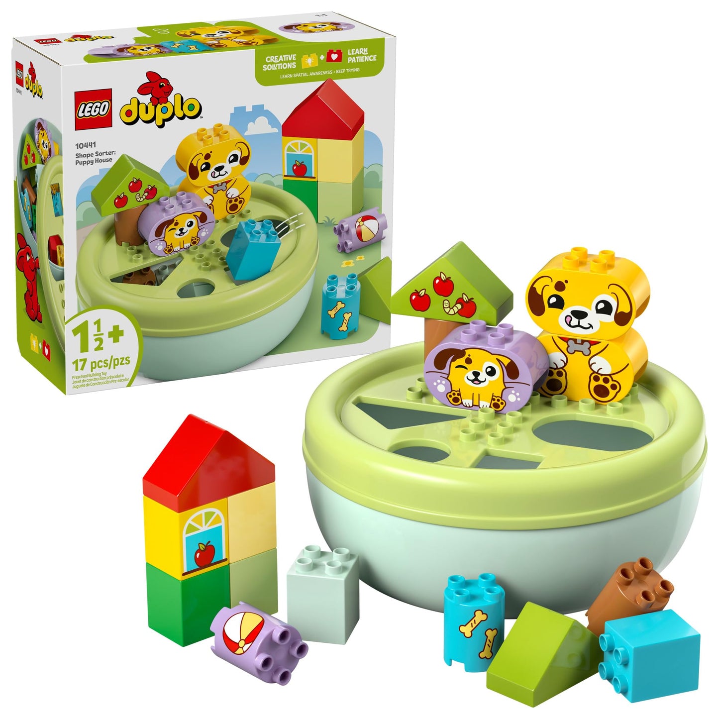LEGO DUPLO My First Shape Sorter: Puppy House – Montessori Shape Sorting Toy for Toddlers 18m+