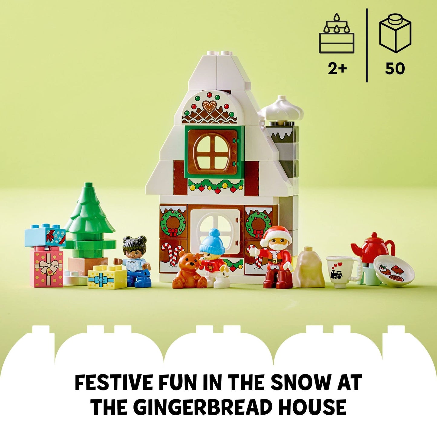 LEGO DUPLO Santa's Gingerbread House 10976 – Christmas Toy for Toddlers (2+)