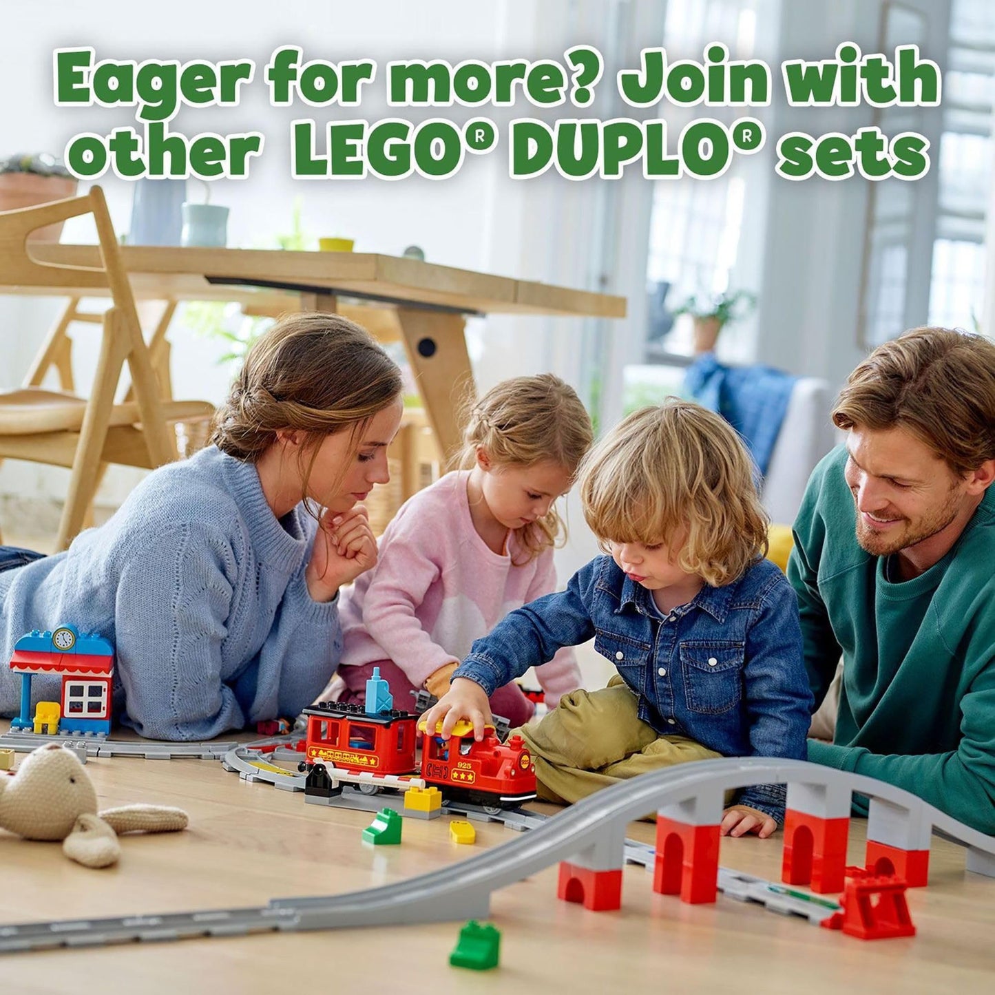LEGO DUPLO Steam Train Set 10874 – Push & Go Train with Remote App Control