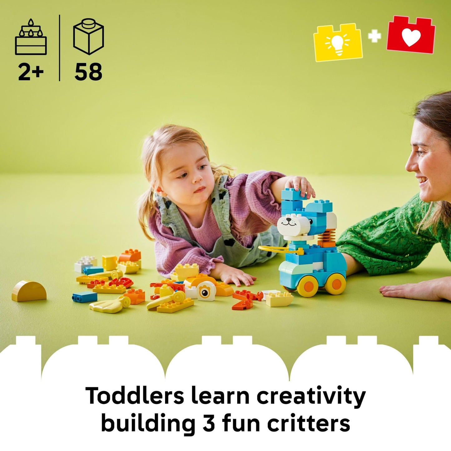 LEGO DUPLO Town 3 in 1 Animals on Wheels (10448) – Toddler Building Toy with Moving Animal Figures