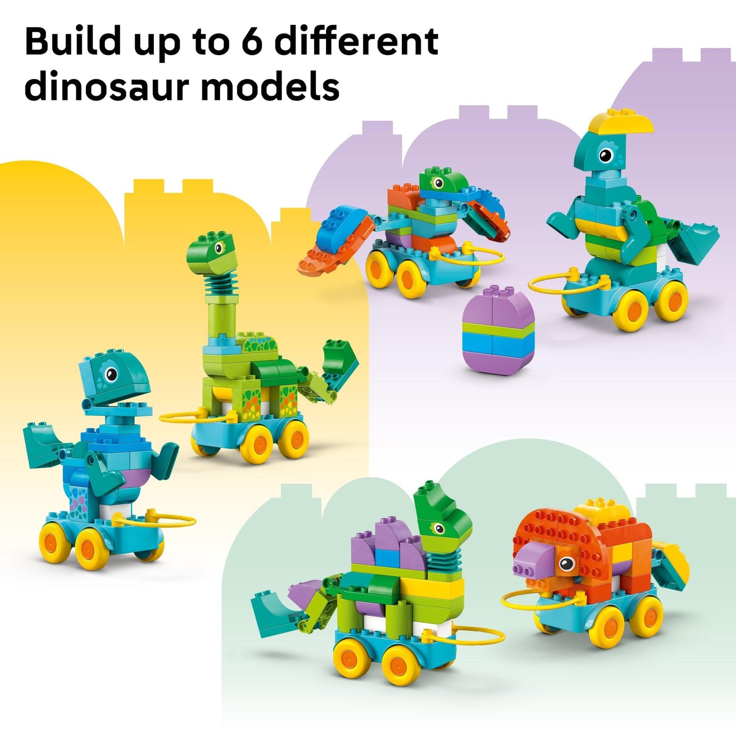 LEGO DUPLO Town 3-in-1 Dinosaurs on Wheels (10451) | Toddler Building & Learning Toy