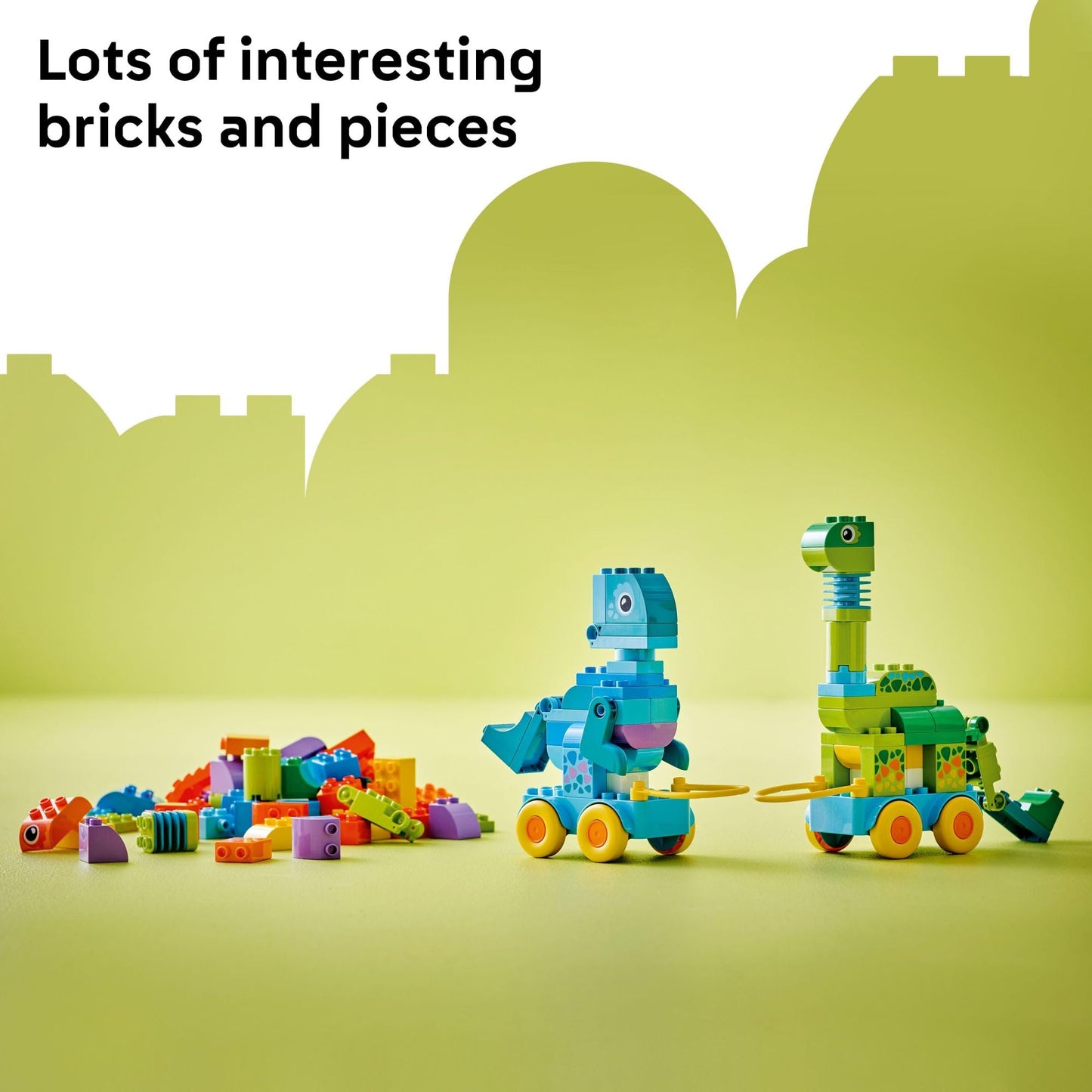 LEGO DUPLO Town 3-in-1 Dinosaurs on Wheels (10451) | Toddler Building & Learning Toy