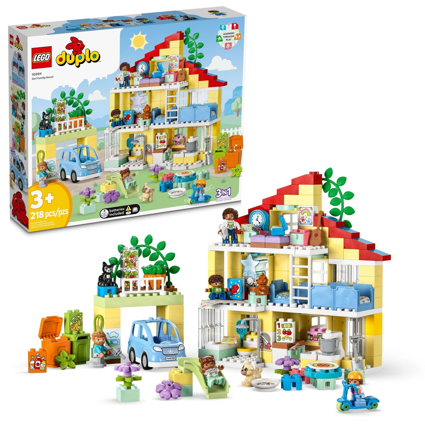LEGO DUPLO Town 3-in-1 Family House 10994 – Educational STEM Toy for Toddlers 3+