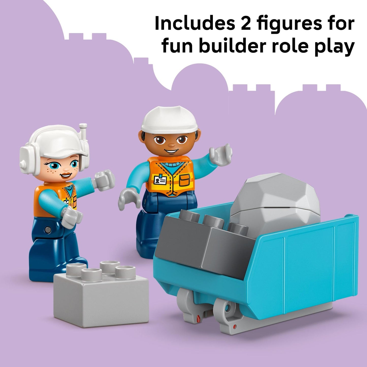 LEGO DUPLO Town 3 in 1 Construction Vehicles (10475) – Learning & Pretend Play Toy for Toddlers 2+