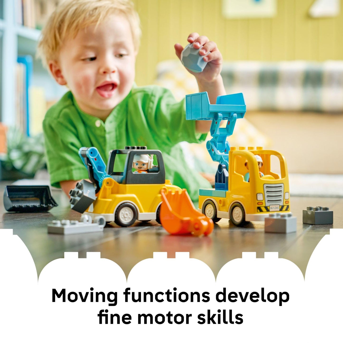 LEGO DUPLO Town 3 in 1 Construction Vehicles (10475) – Learning & Pretend Play Toy for Toddlers 2+