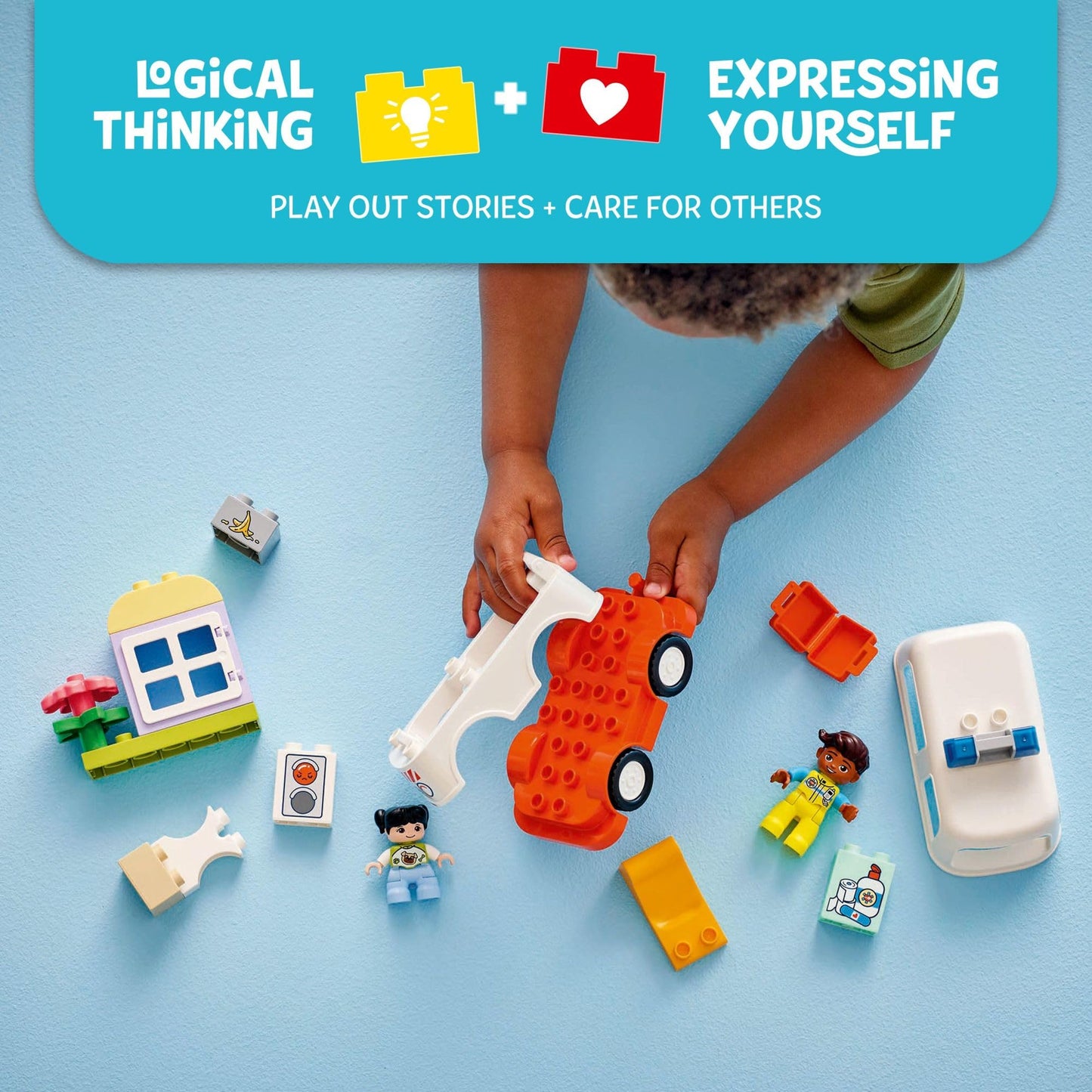 LEGO DUPLO Town Ambulance & Driver Playset 10447 – Pretend Play for Toddlers 2+