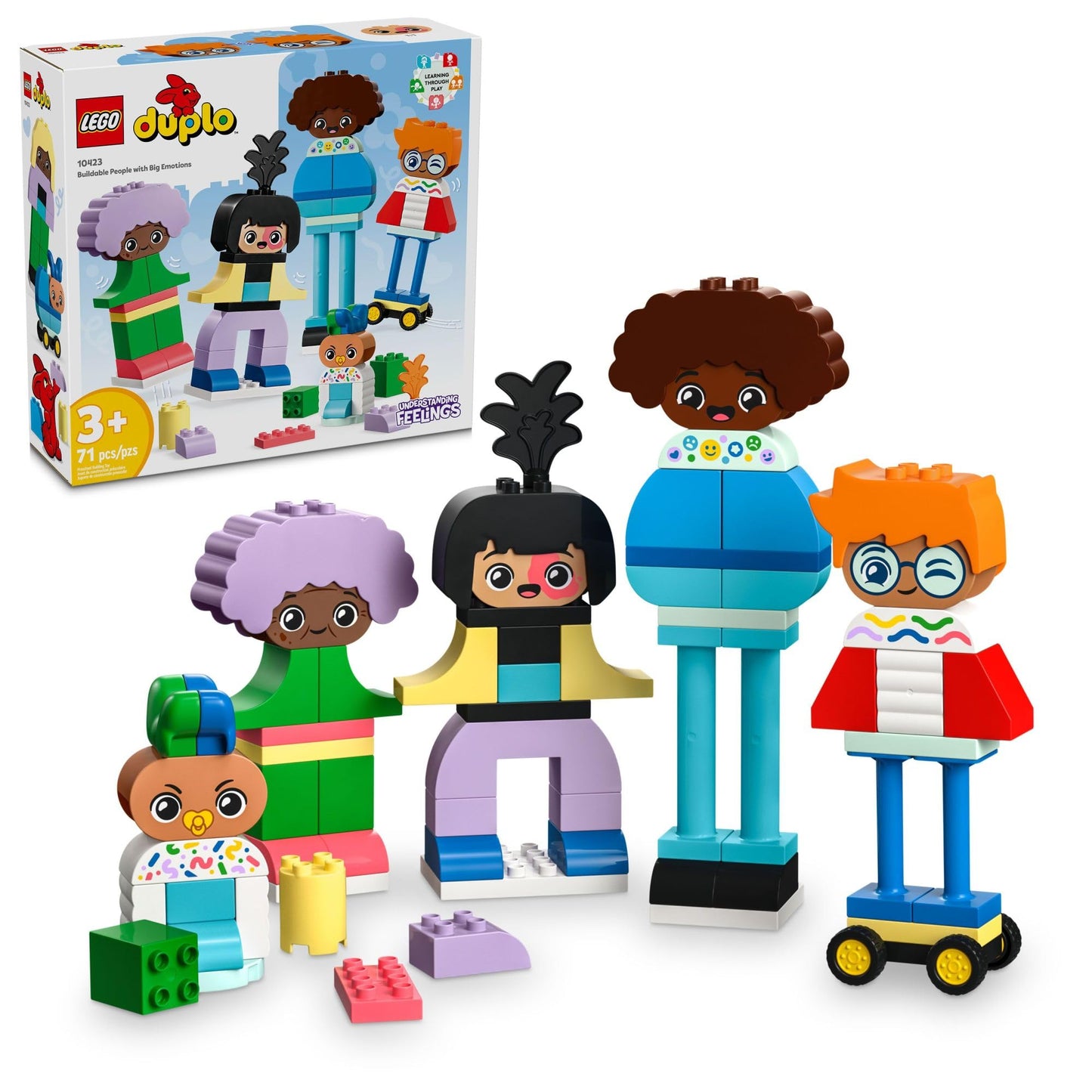LEGO DUPLO Town Buildable People with Big Emotions – 5 Characters, 71 Bricks (10423)