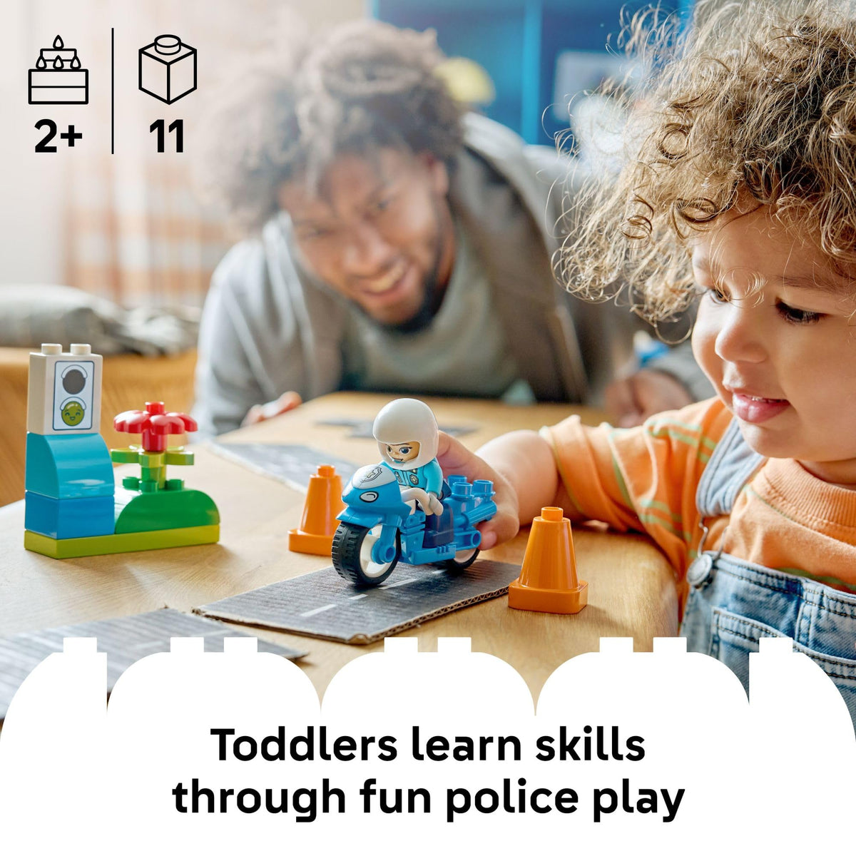 LEGO DUPLO Town Blue Police Motorcycle 10471 | Toddler Building Toy (2+)