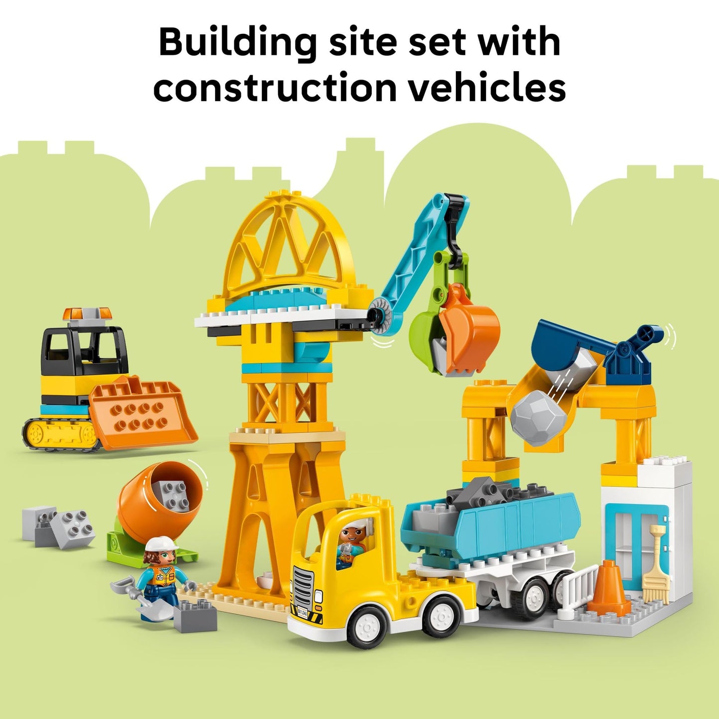 LEGO DUPLO Town 3-in-1 Construction Site & Vehicles (10476) – Toddler Building Blocks
