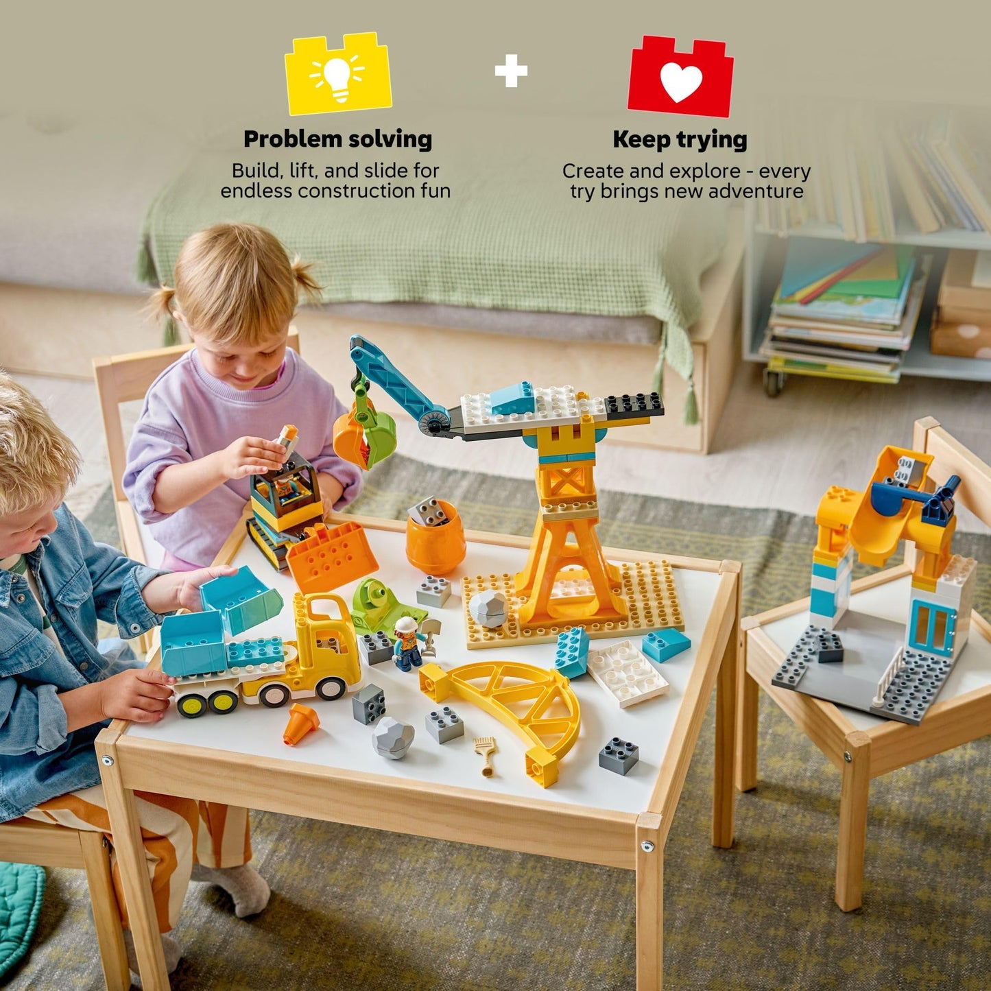 LEGO DUPLO Town 3-in-1 Construction Site & Vehicles (10476) – Toddler Building Blocks