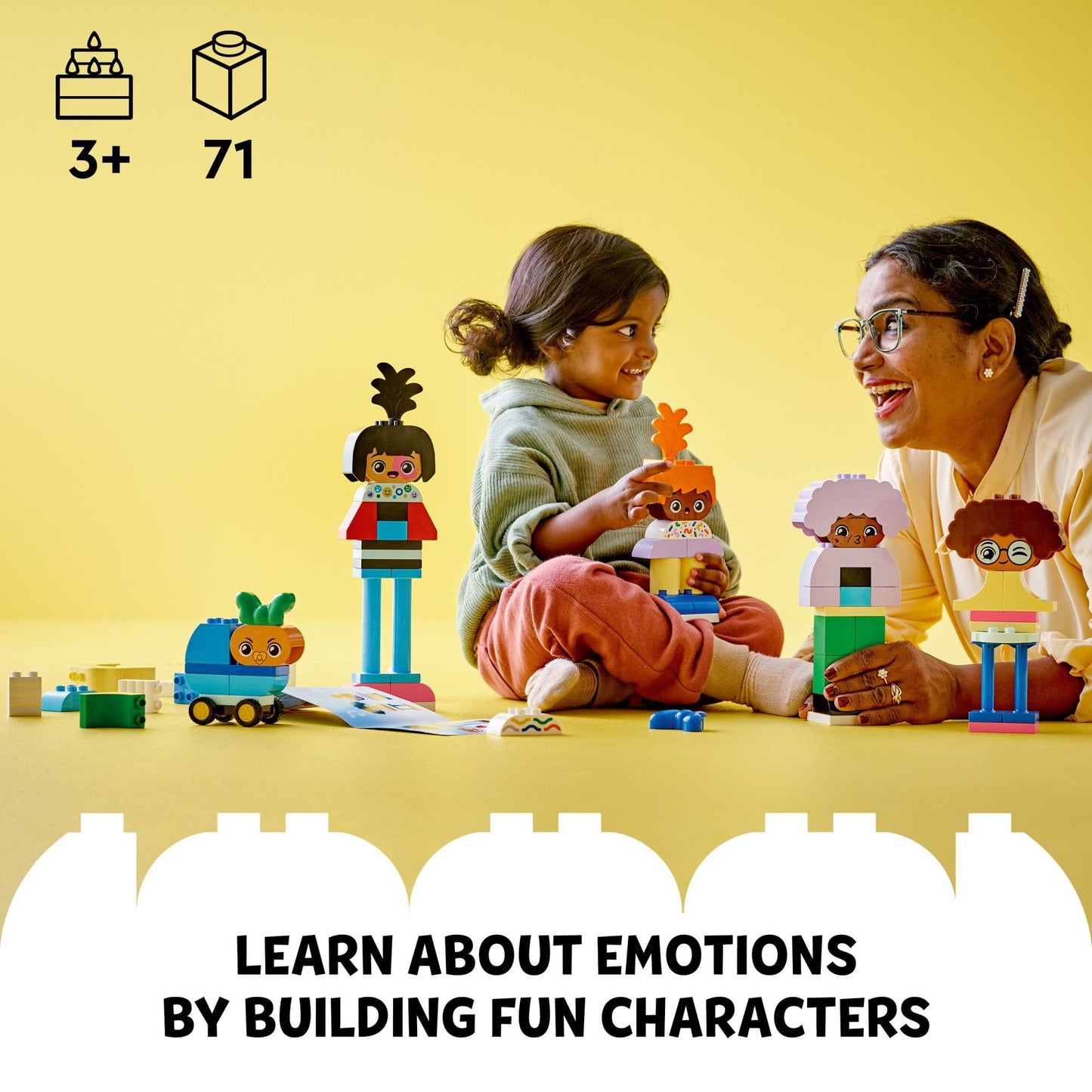 LEGO DUPLO Town Buildable People with Big Emotions – 5 Characters, 71 Bricks (10423)