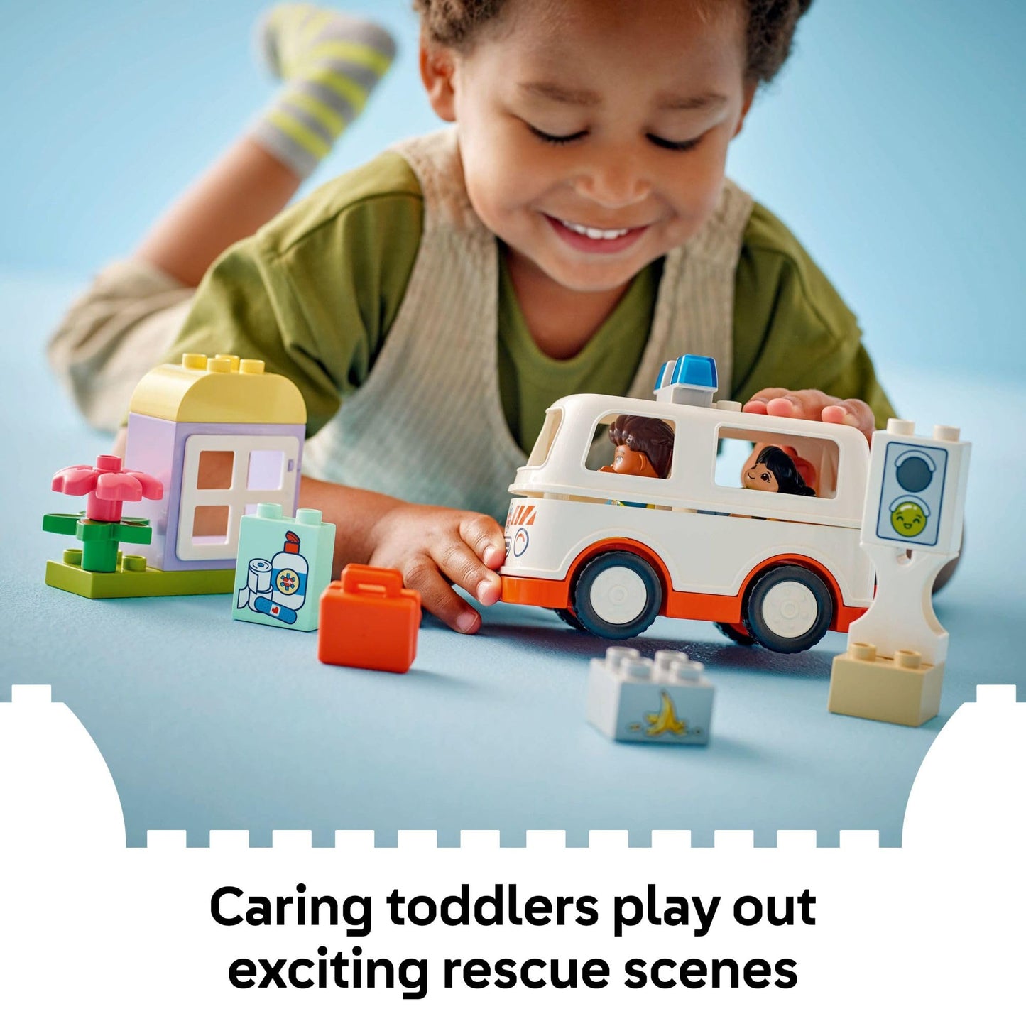 LEGO DUPLO Town Ambulance & Driver Playset 10447 – Pretend Play for Toddlers 2+