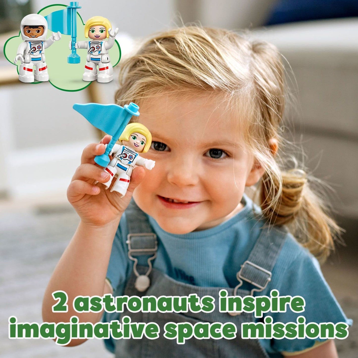 LEGO DUPLO Town Space Shuttle Mission Rocket Toy 10944 – Open-Ended Space Play for 2-4 Year Olds