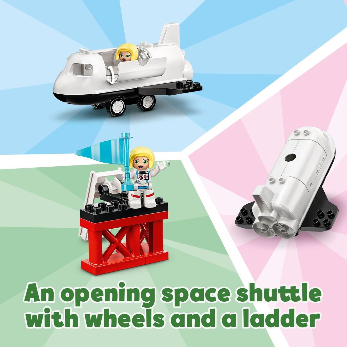 LEGO DUPLO Town Space Shuttle Mission Rocket Toy 10944 – Open-Ended Space Play for 2-4 Year Olds