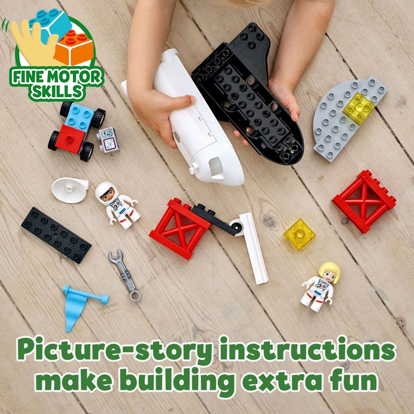 LEGO DUPLO Town Space Shuttle Mission Rocket Toy 10944 – Open-Ended Space Play for 2-4 Year Olds