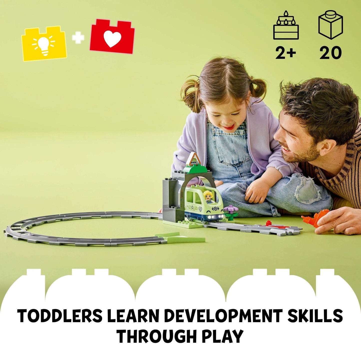 LEGO DUPLO Town Train Tunnel & Tracks Expansion Set 10425 – 10 Extra Tracks